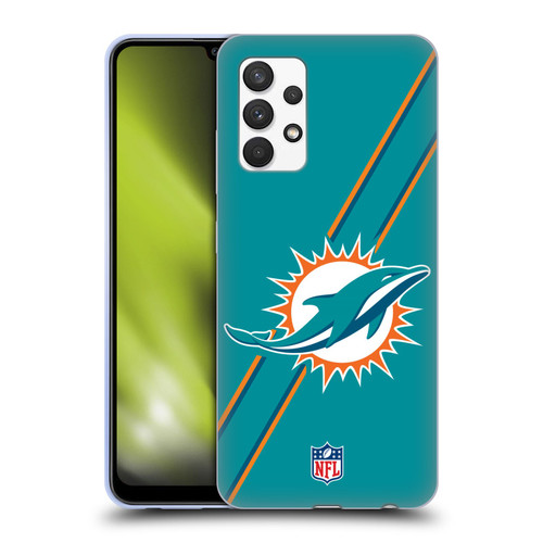 NFL Miami Dolphins Logo Stripes Soft Gel Case for Samsung Galaxy A32 (2021)