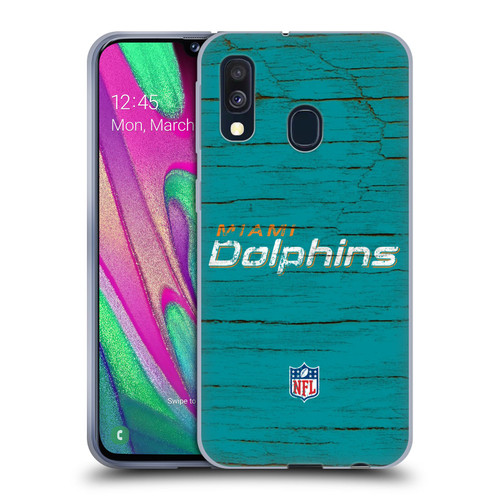 NFL Miami Dolphins Logo Distressed Look Soft Gel Case for Samsung Galaxy A40 (2019)