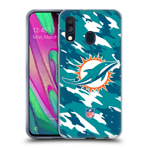 NFL Miami Dolphins Logo Camou Soft Gel Case for Samsung Galaxy A40 (2019)