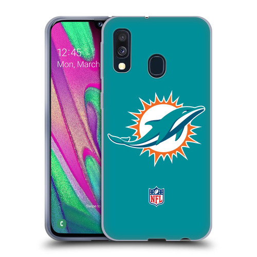 NFL Miami Dolphins Logo Plain Soft Gel Case for Samsung Galaxy A40 (2019)