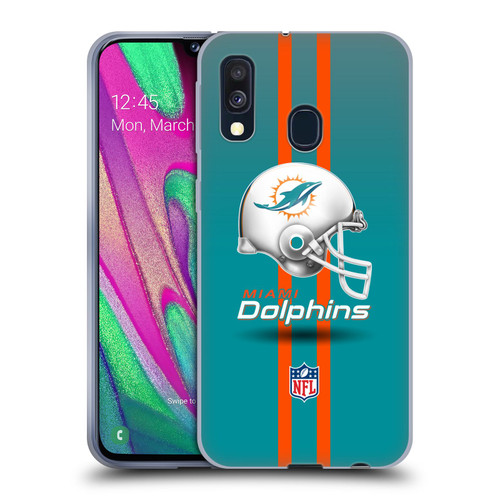 NFL Miami Dolphins Logo Helmet Soft Gel Case for Samsung Galaxy A40 (2019)