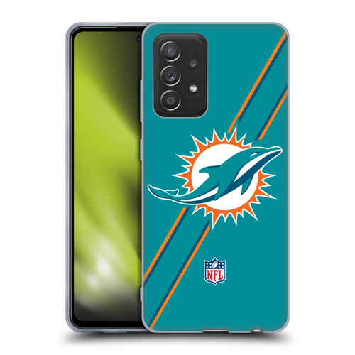NFL Miami Dolphins Logo Stripes Soft Gel Case for Samsung Galaxy A52 / A52s / 5G (2021)