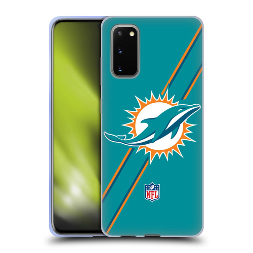 NFL Miami Dolphins Logo Stripes Soft Gel Case for Samsung Galaxy S20 / S20 5G
