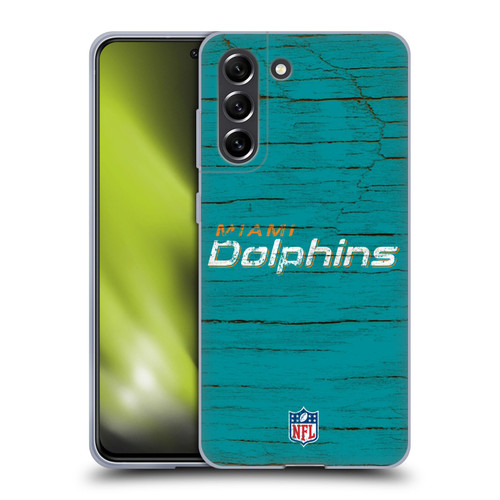 NFL Miami Dolphins Logo Distressed Look Soft Gel Case for Samsung Galaxy S21 FE 5G