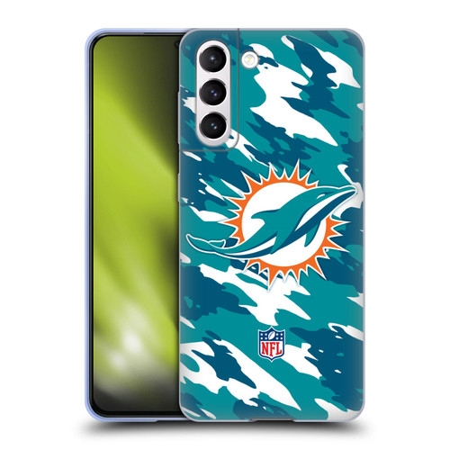 NFL Miami Dolphins Logo Camou Soft Gel Case for Samsung Galaxy S21 5G