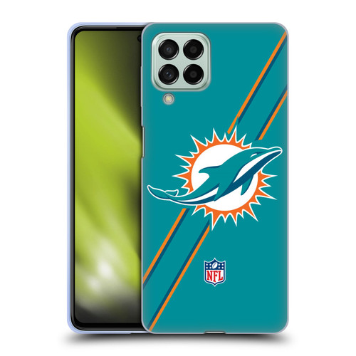 NFL Miami Dolphins Logo Stripes Soft Gel Case for Samsung Galaxy M53 (2022)