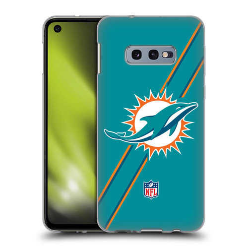NFL Miami Dolphins Logo Stripes Soft Gel Case for Samsung Galaxy S10e