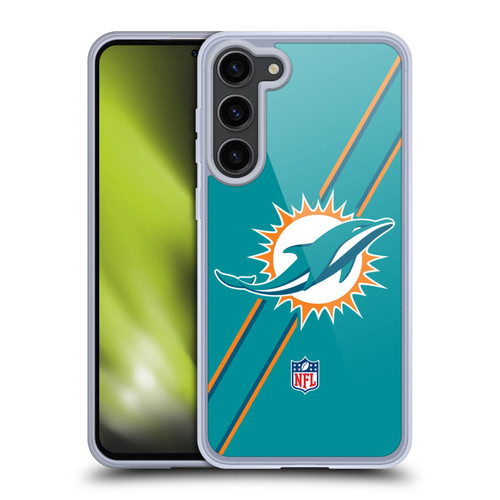 NFL Miami Dolphins Logo Stripes Soft Gel Case for Samsung Galaxy S23+ 5G