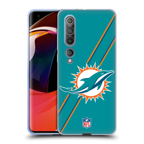 NFL Miami Dolphins Logo Stripes Soft Gel Case for Xiaomi Mi 10 5G / Mi 10 Pro 5G