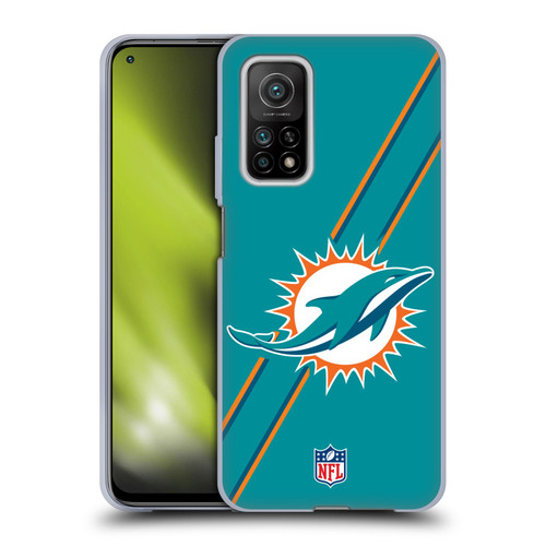 NFL Miami Dolphins Logo Stripes Soft Gel Case for Xiaomi Mi 10T 5G