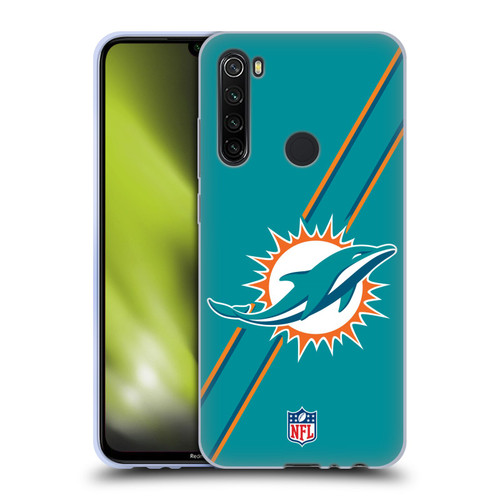 NFL Miami Dolphins Logo Stripes Soft Gel Case for Xiaomi Redmi Note 8T