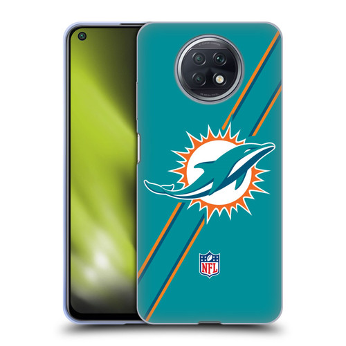 NFL Miami Dolphins Logo Stripes Soft Gel Case for Xiaomi Redmi Note 9T 5G