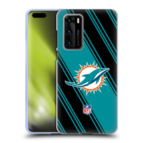 NFL Miami Dolphins Artwork Stripes Soft Gel Case for Huawei P40 5G