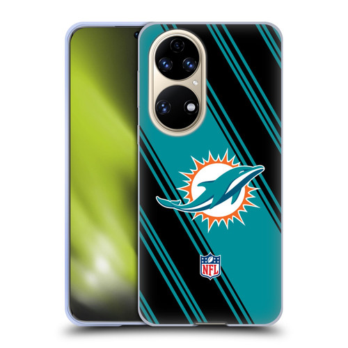 NFL Miami Dolphins Artwork Stripes Soft Gel Case for Huawei P50