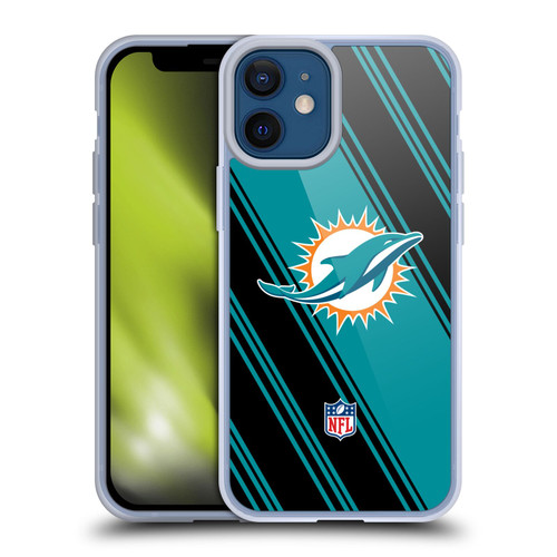 NFL Miami Dolphins Artwork Stripes Soft Gel Case for Apple iPhone 12 Mini