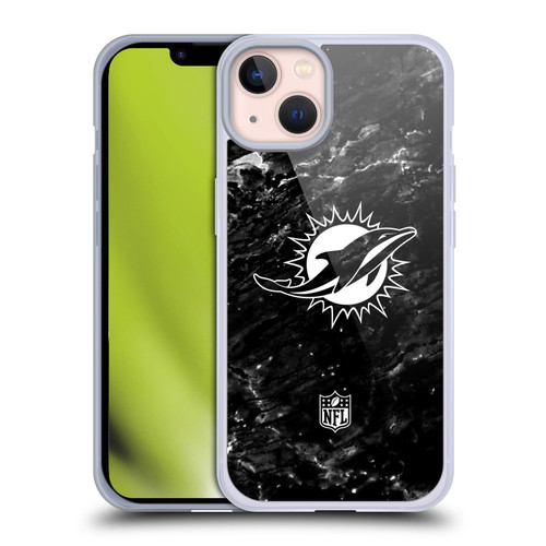 NFL Miami Dolphins Artwork Marble Soft Gel Case for Apple iPhone 13