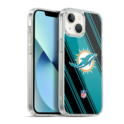 NFL Miami Dolphins Artwork Stripes Soft Gel Case for Apple iPhone 13