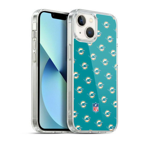 NFL Miami Dolphins Artwork Patterns Soft Gel Case for Apple iPhone 13
