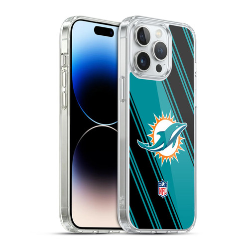 NFL Miami Dolphins Artwork Stripes Soft Gel Case for Apple iPhone 14 Pro Max
