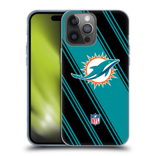 NFL Miami Dolphins Artwork Stripes Soft Gel Case for Apple iPhone 14 Pro Max