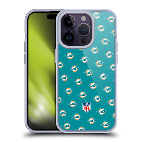 NFL Miami Dolphins Artwork Patterns Soft Gel Case for Apple iPhone 14 Pro