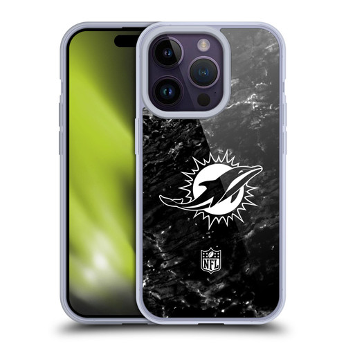 NFL Miami Dolphins Artwork Marble Soft Gel Case for Apple iPhone 14 Pro