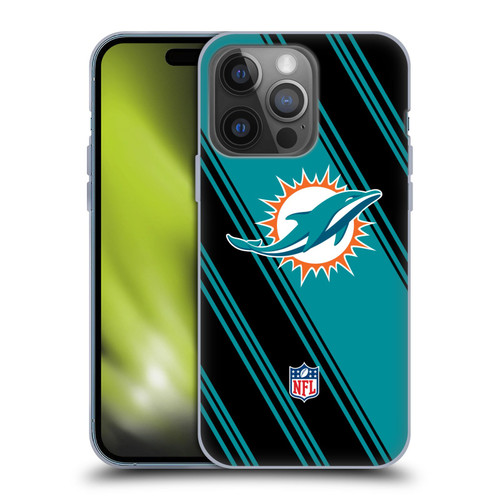 NFL Miami Dolphins Artwork Stripes Soft Gel Case for Apple iPhone 14 Pro