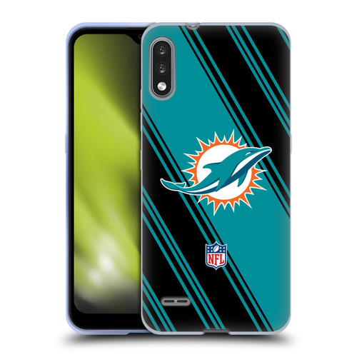 NFL Miami Dolphins Artwork Stripes Soft Gel Case for LG K22