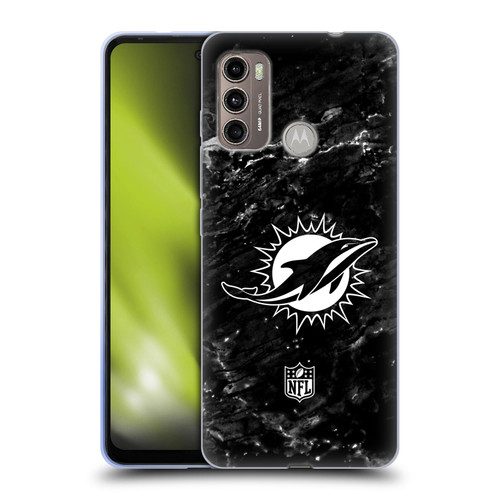 NFL Miami Dolphins Artwork Marble Soft Gel Case for Motorola Moto G60 / Moto G40 Fusion
