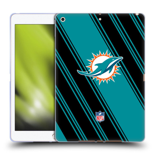 NFL Miami Dolphins Artwork Stripes Soft Gel Case for Apple iPad 10.2 2019/2020/2021