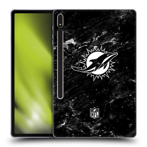 NFL Miami Dolphins Artwork Marble Soft Gel Case for Samsung Galaxy Tab S8 Plus