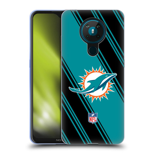 NFL Miami Dolphins Artwork Stripes Soft Gel Case for Nokia 5.3