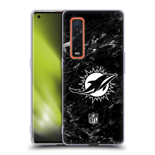 NFL Miami Dolphins Artwork Marble Soft Gel Case for OPPO Find X2 Pro 5G