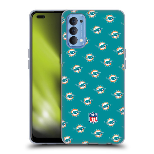 NFL Miami Dolphins Artwork Patterns Soft Gel Case for OPPO Reno 4 5G