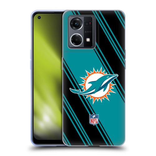 NFL Miami Dolphins Artwork Stripes Soft Gel Case for OPPO Reno8 4G