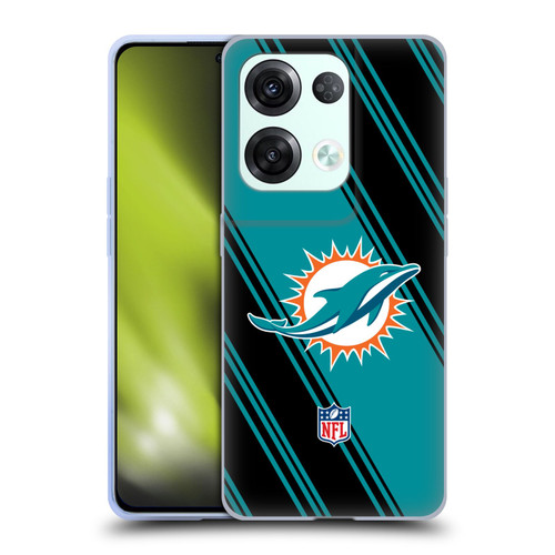 NFL Miami Dolphins Artwork Stripes Soft Gel Case for OPPO Reno8 Pro
