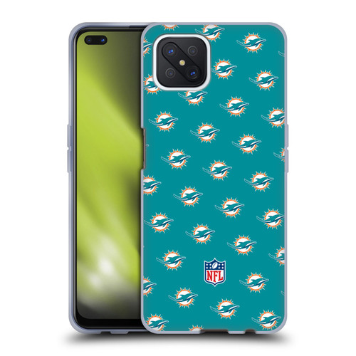 NFL Miami Dolphins Artwork Patterns Soft Gel Case for OPPO Reno4 Z 5G