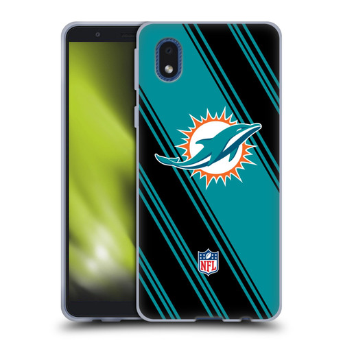 NFL Miami Dolphins Artwork Stripes Soft Gel Case for Samsung Galaxy A01 Core (2020)