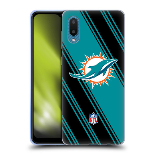 NFL Miami Dolphins Artwork Stripes Soft Gel Case for Samsung Galaxy A02/M02 (2021)