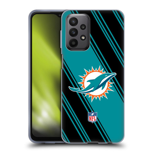 NFL Miami Dolphins Artwork Stripes Soft Gel Case for Samsung Galaxy A23 / 5G (2022)