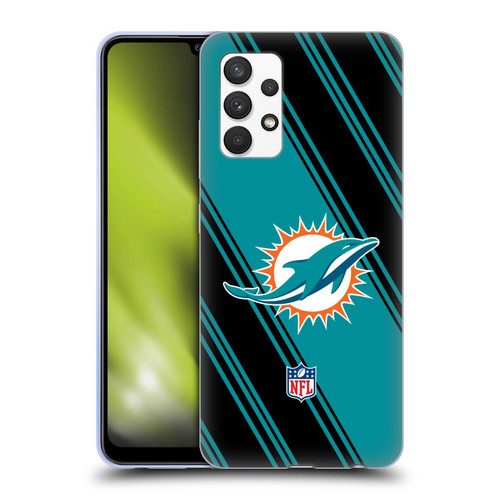 NFL Miami Dolphins Artwork Stripes Soft Gel Case for Samsung Galaxy A32 (2021)