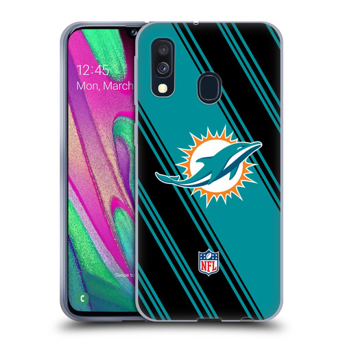 NFL Miami Dolphins Artwork Stripes Soft Gel Case for Samsung Galaxy A40 (2019)