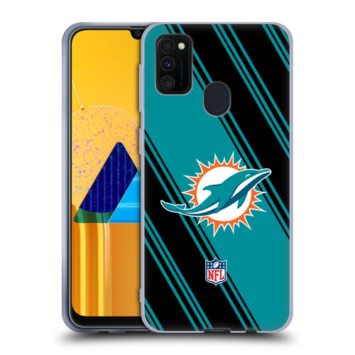 NFL Miami Dolphins Artwork Stripes Soft Gel Case for Samsung Galaxy M30s (2019)/M21 (2020)