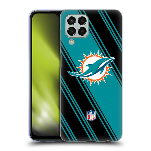 NFL Miami Dolphins Artwork Stripes Soft Gel Case for Samsung Galaxy M33 (2022)