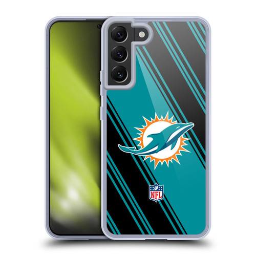 NFL Miami Dolphins Artwork Stripes Soft Gel Case for Samsung Galaxy S22+ 5G