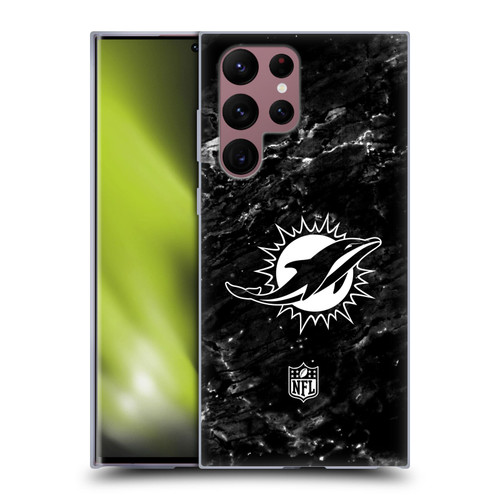 NFL Miami Dolphins Artwork Marble Soft Gel Case for Samsung Galaxy S22 Ultra 5G