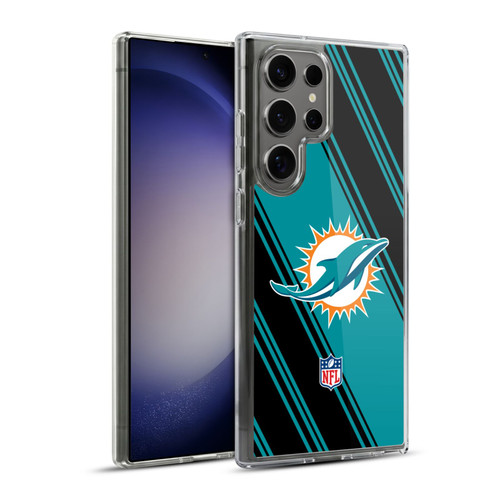 NFL Miami Dolphins Artwork Stripes Soft Gel Case for Samsung Galaxy S23 Ultra 5G