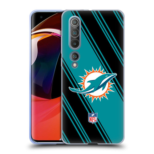 NFL Miami Dolphins Artwork Stripes Soft Gel Case for Xiaomi Mi 10 5G / Mi 10 Pro 5G