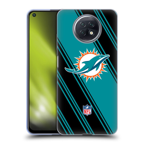 NFL Miami Dolphins Artwork Stripes Soft Gel Case for Xiaomi Redmi Note 9T 5G