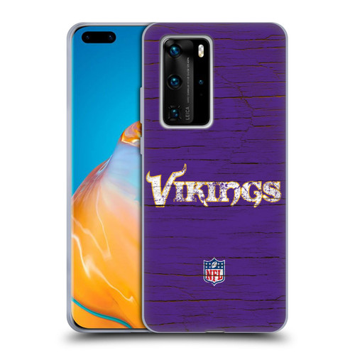NFL Minnesota Vikings Logo Distressed Look Soft Gel Case for Huawei P40 Pro / P40 Pro Plus 5G